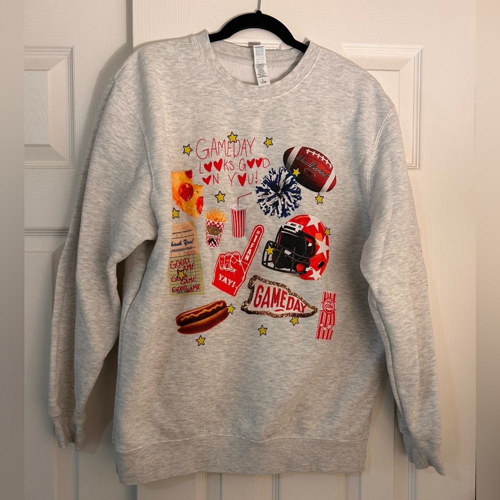 Shop Kristin Jones Gameday Charms Crewneck Sweatshirt Large